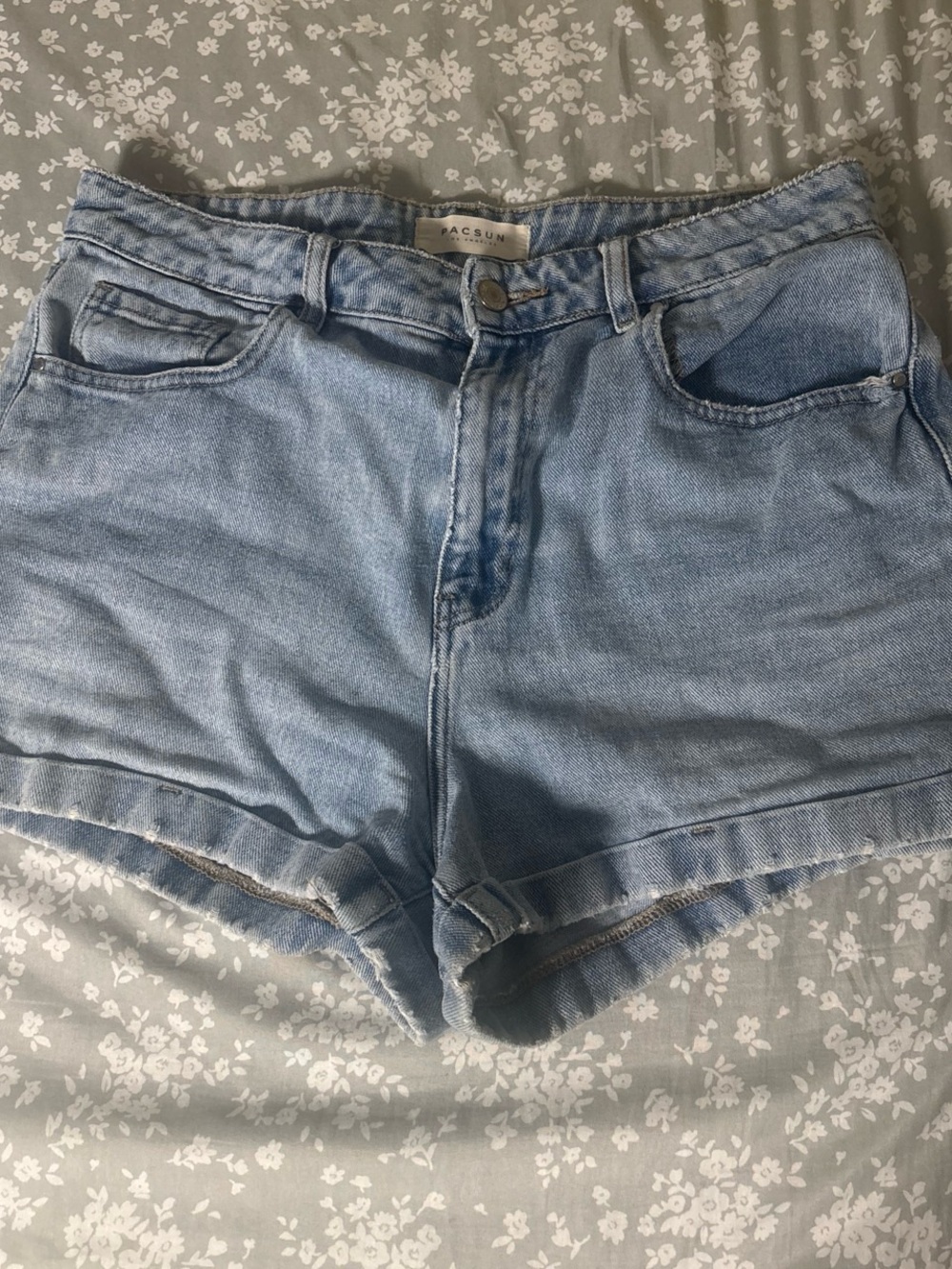 PacSun Light Wash High-Rise Denim Cutoff Shorts